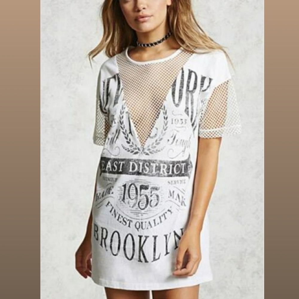 Oversized graphic tee shirt dress